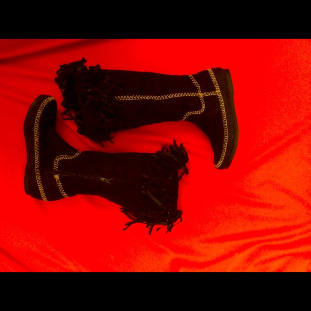 BLACK FAUX  SUEDE BOOTIES- NEW